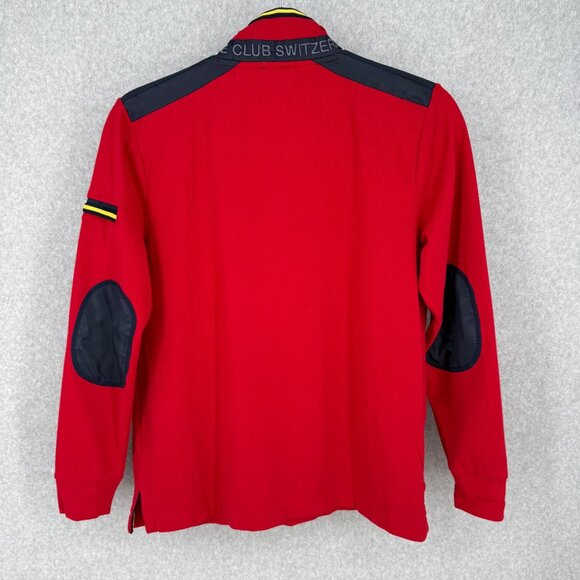 Alpine Club Switzerland Mens VTG Quarter Zip Wind Breaker Pullover Size L Red - Picture 6 of 12